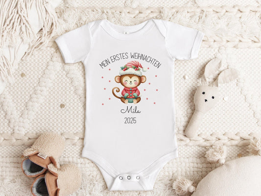 Babybody Weihnachten Personalisiert aus Bio Baumwolle Mein erstes Weihnachten Baby - Weihnachtsgeschenk