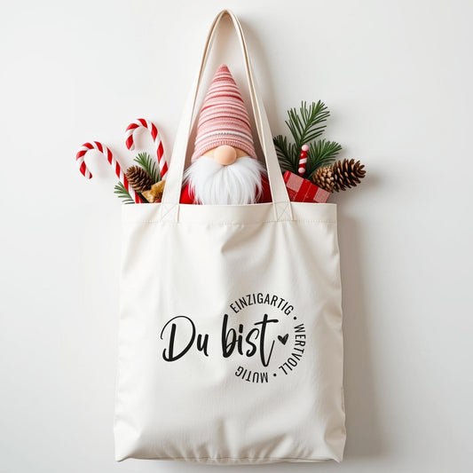 Baumwolltasche Tragetasche Geschenkbeutel Weihnachten, Mitarbeitergeschenke, nachhaltige Geschenkidee für Freunden