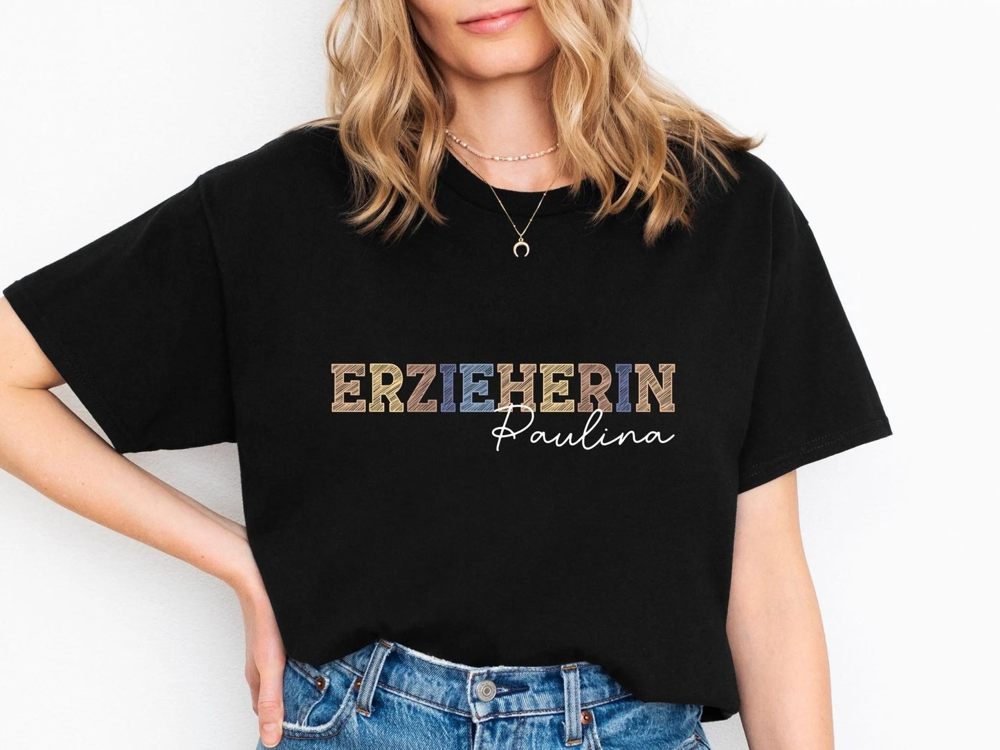 Erzieherin Geschenk Personalisiertes Shirt mit Name T-Shirt Personalisiert Kita Abschiedsgeschenke Erzieherin Geschenke Abschied Kita - Mamas & Minis