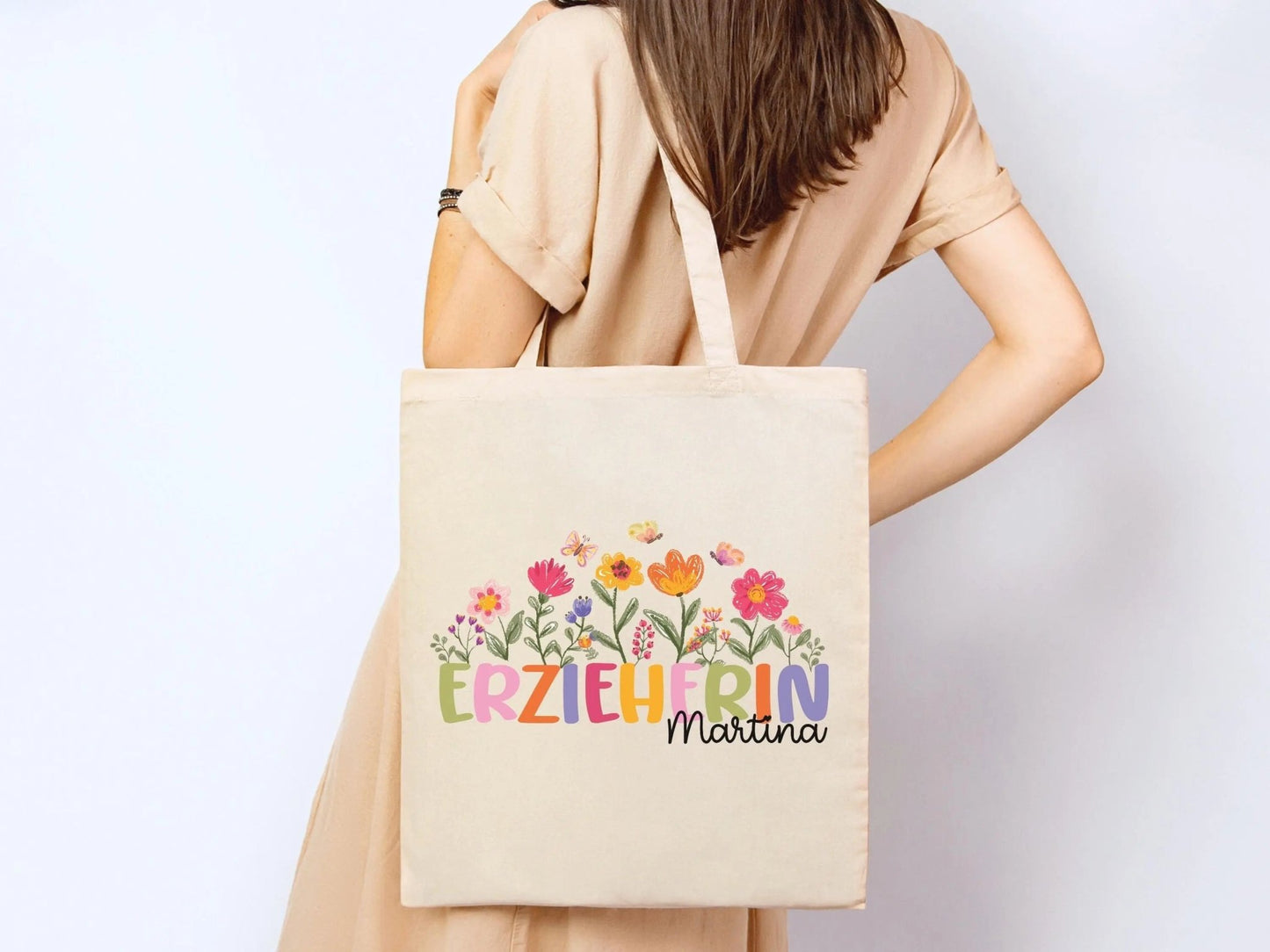 Erzieherin Geschenke Personalisierte Tasche mit Name Geschenk Beutel Abschiedsgeschenke Kita - Erzieherin Geschenk Abschied Krippe Dankeschön - Mamas & Minis