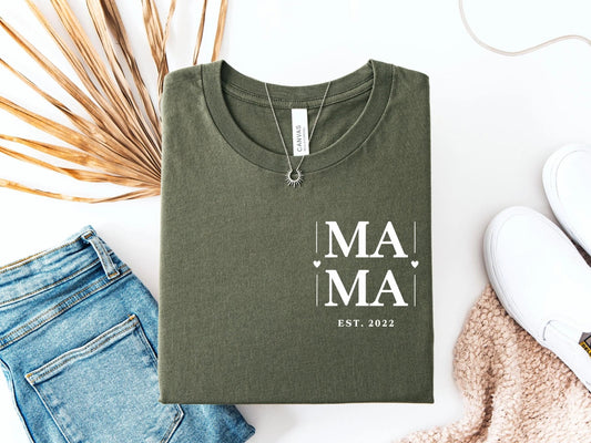 Mama T-Shirt personalisiert Muttertagsgeschenk personalisierte Geschenke für Mütter Muttertag Geschenkidee personalisiertes - Shirt für sie