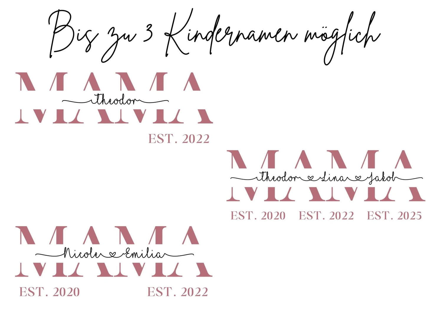 Mama T-Shirt personalisiert Muttertagsgeschenk personalisierte Geschenke für Mütter Muttertag Geschenkidee personalisiertes - Shirt für sie - Mamas & Minis