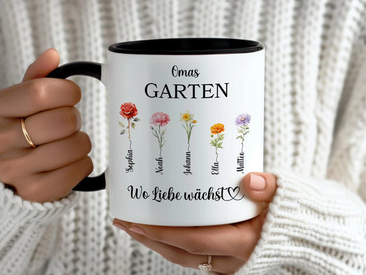 Oma - Geschenk Keramiktasse personalisiert Omas Garten Personalisiertes Geschenk Oma Personalisierte Tasse Großmutter Geschenke für Omas