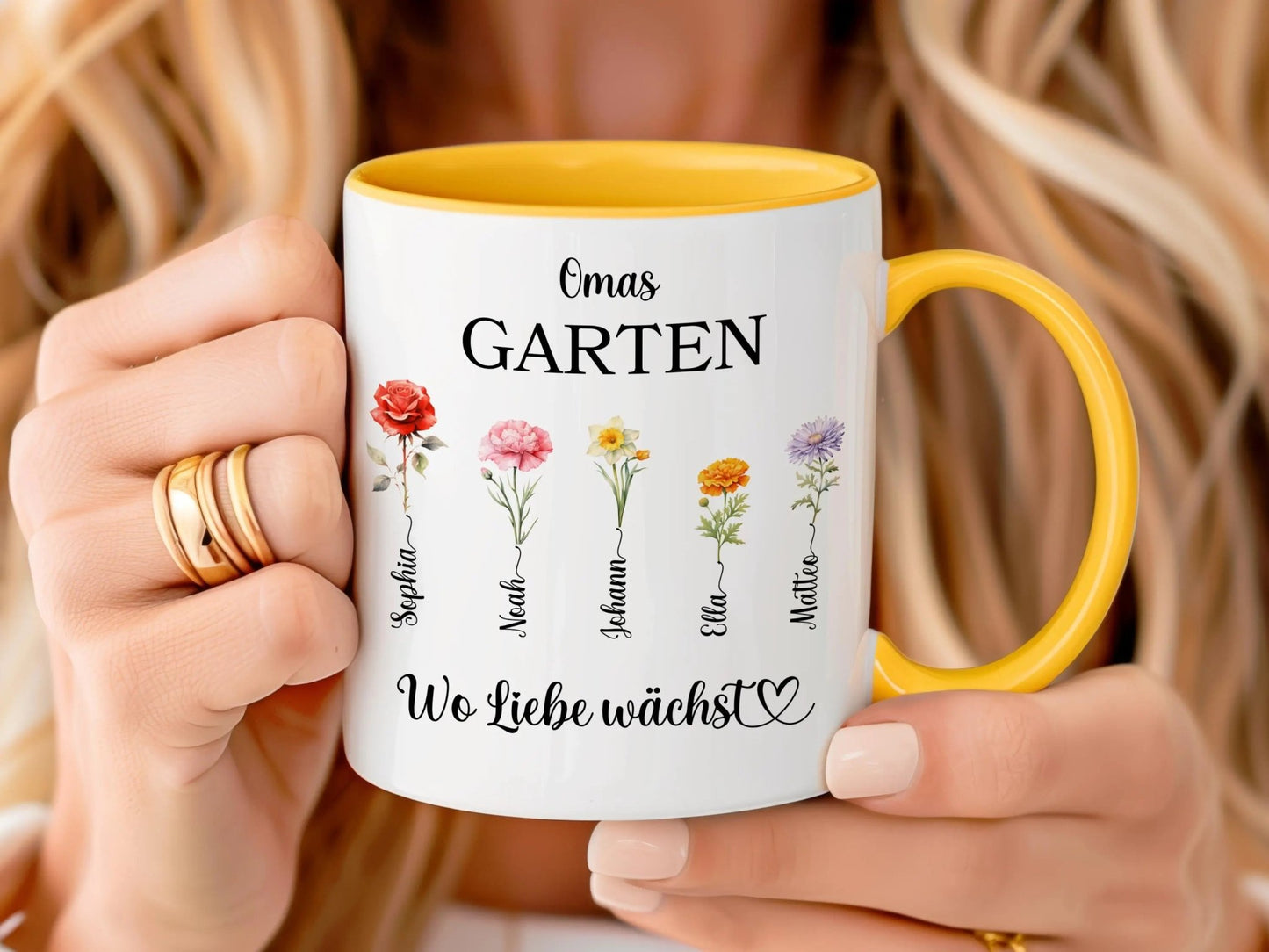 Oma - Geschenk Keramiktasse personalisiert Omas Garten Personalisiertes Geschenk Oma Personalisierte Tasse Großmutter Geschenke für Omas - Mamas & Minis