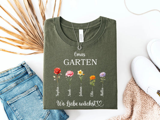 Oma - geschenke personalisiert zum Muttertag Frauen - T-shirt Muttertagsgeschenk Shirt Großmutter personalisiert Geschenk Oma Geburtstag