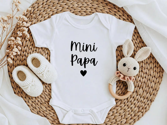 Partnerlook Geschenke Babybody Geburtsgeschenke kurzarm - body Familie Outfit Babygeschenk Mini Papa Mini Mama Baby geschenk - geburt