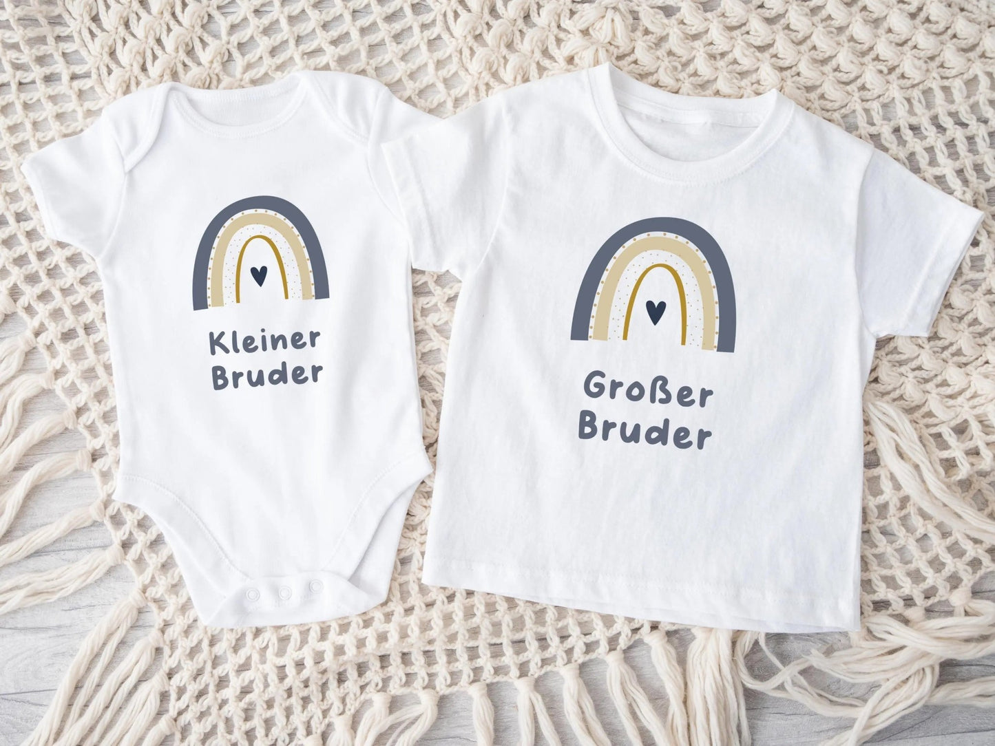 Partnerlook Geschenke Geschwister Babybody Geburtsgeschenke kurzarm - body kleiner Bruder Babygeschenk Baby Kind geschenk - geburt Bio Baumwolle - Mamas & Minis