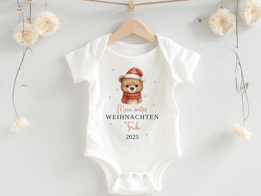 Personalisierter Babybody Mein erstes Weihnachten Baby - Weihnachtsgeschenk Bio Baby Body aus Baumwolle