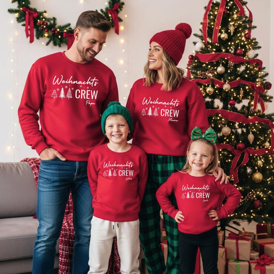 Weihnachtspullover Familie Personalisiert, Partnerlook für Mama, Papa, Mini, Baby Weihnachtsgeschenk Ideen, Pullover Weihnachten