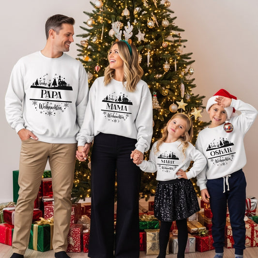 Weihnachtspullover für die Familie Personalisiert, Weihnachten Partnerlook - Mamas & Minis