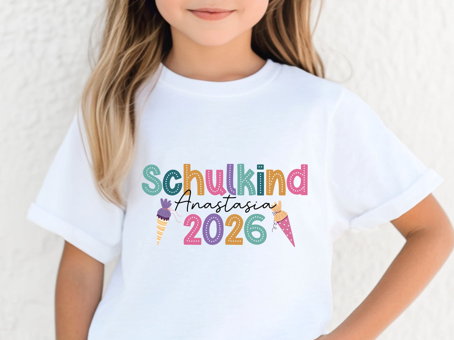 Einschulung Geschenk - Schulkind 2026 T-Shirt mit Namen