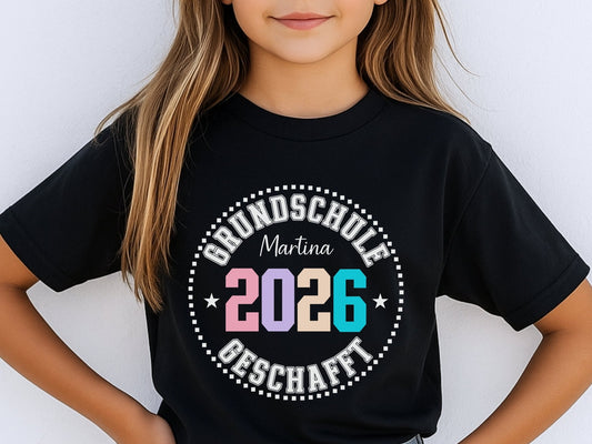 Abschluss T Shirt Grundschule personalisiert mit Name & Jahr