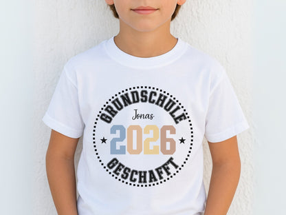 Abschluss T Shirt Grundschule personalisiert mit Name & Jahr