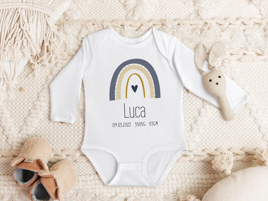 Babybody, Babygeschenk, langarm - Body mit Name personalisiert, Baby verkünden, Baby, Geburt, Geburtsgeschenk, Bio Baumwolle - Mamas & Minis