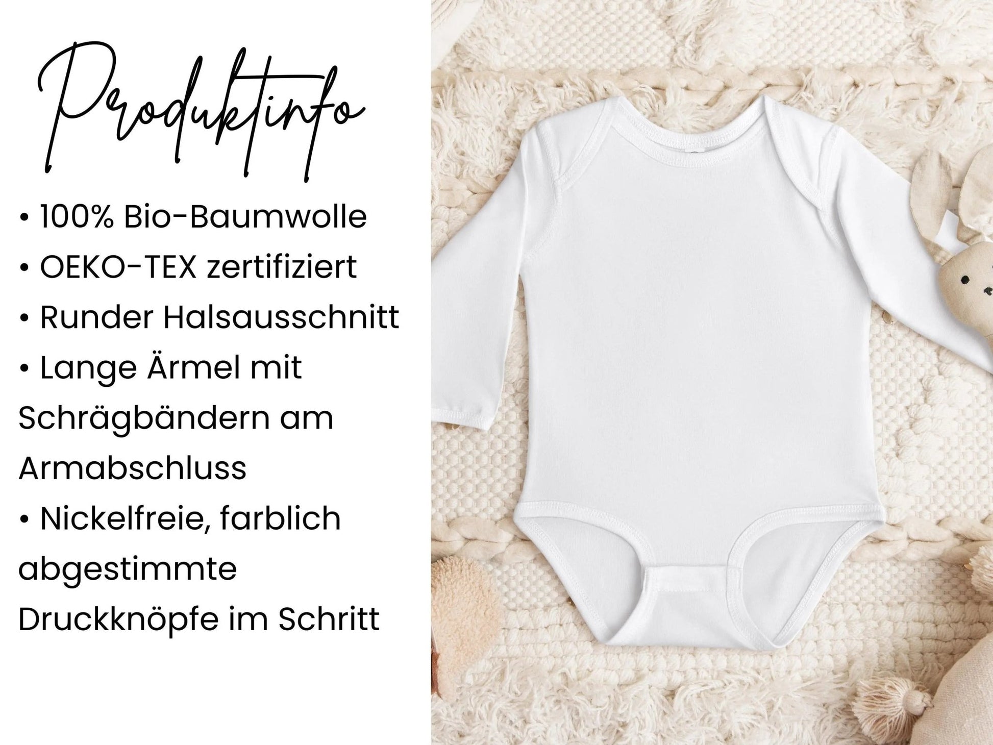 Babybody, Babygeschenk, langarm - Body mit Name personalisiert, Baby verkünden, Baby, Geburt, Geburtsgeschenk, Bio Baumwolle - Mamas & Minis