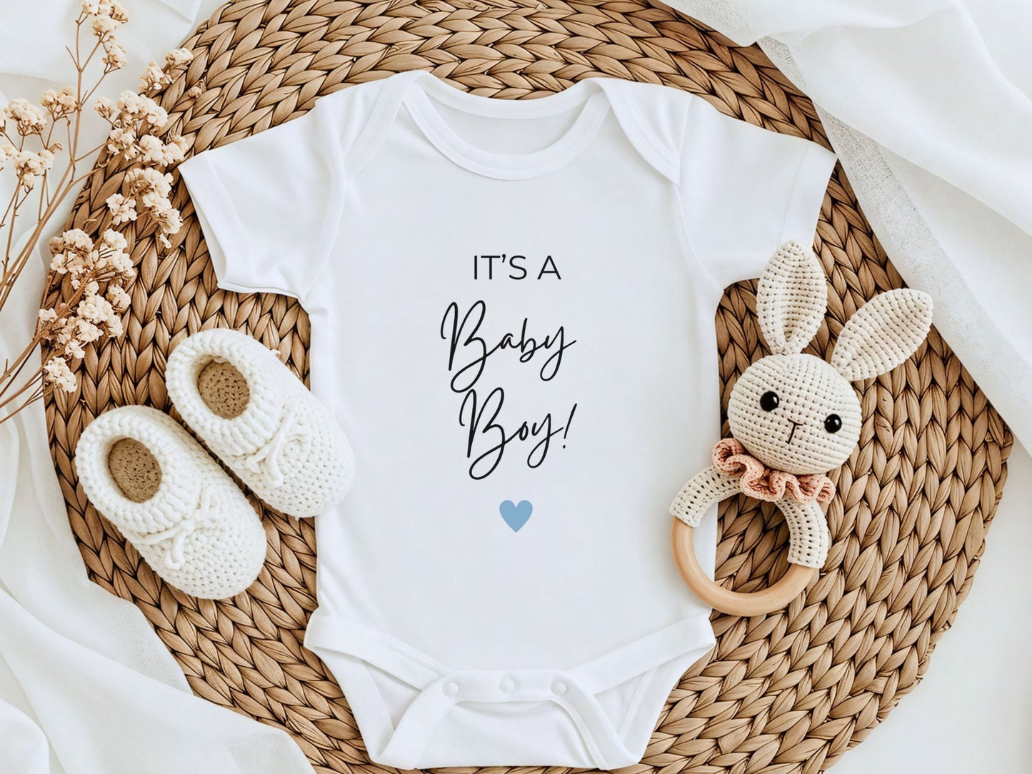Babybody It’s a Boy – Süßes Babygeschenk aus Bio - Baumwolle, Kurzarm - Mamas & Minis