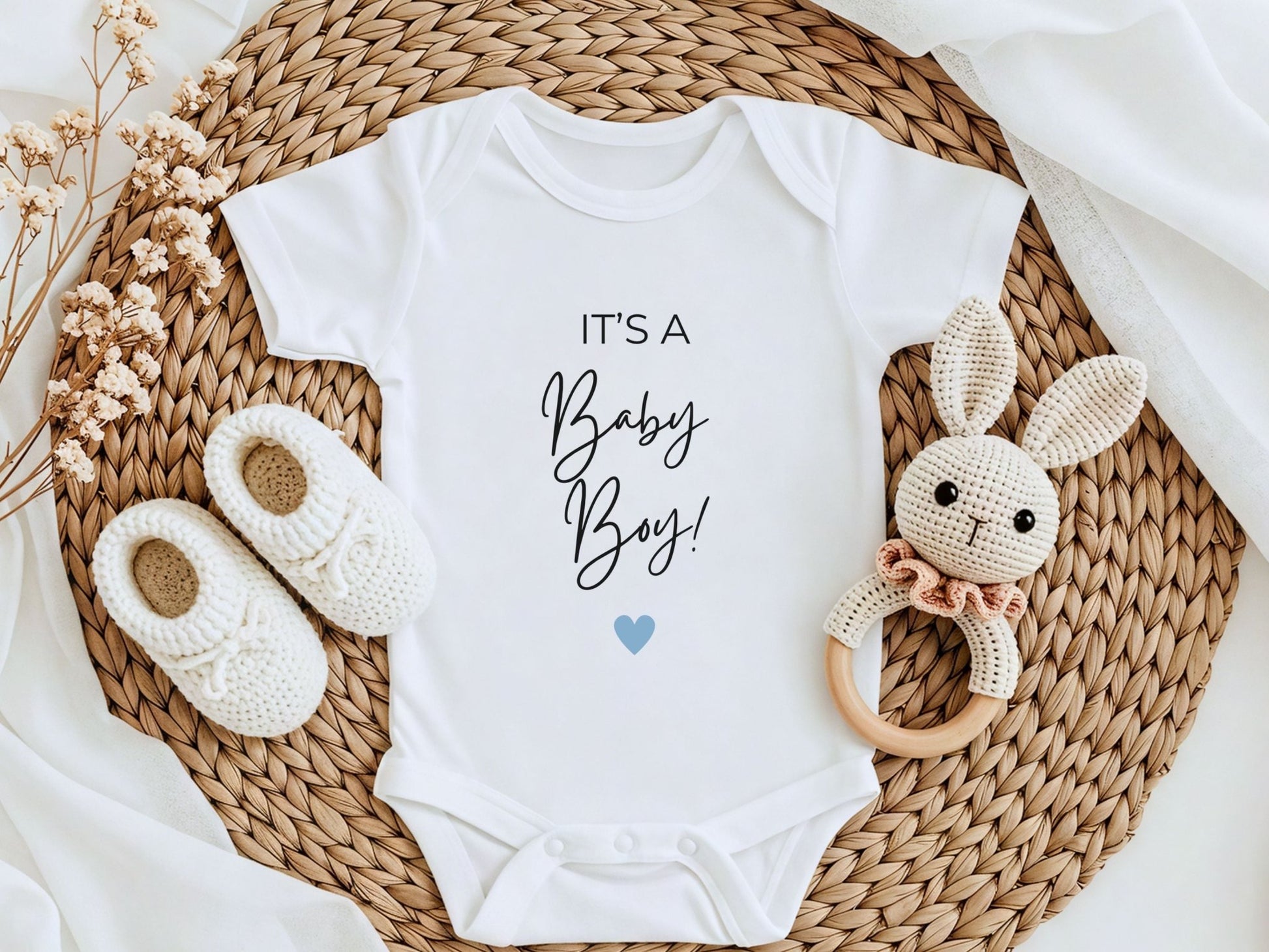 Babybody It’s a Boy – Süßes Babygeschenk aus Bio - Baumwolle, Kurzarm - Mamas & Minis