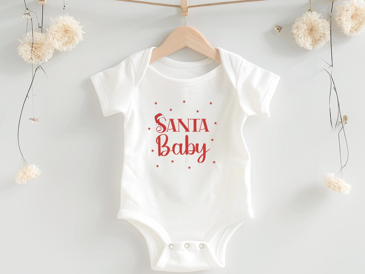 Babybody Santa Baby aus Baumwolle zu Weihnachten