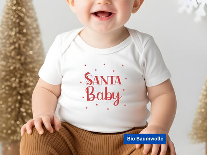 Babybody Santa Baby aus Baumwolle zu Weihnachten