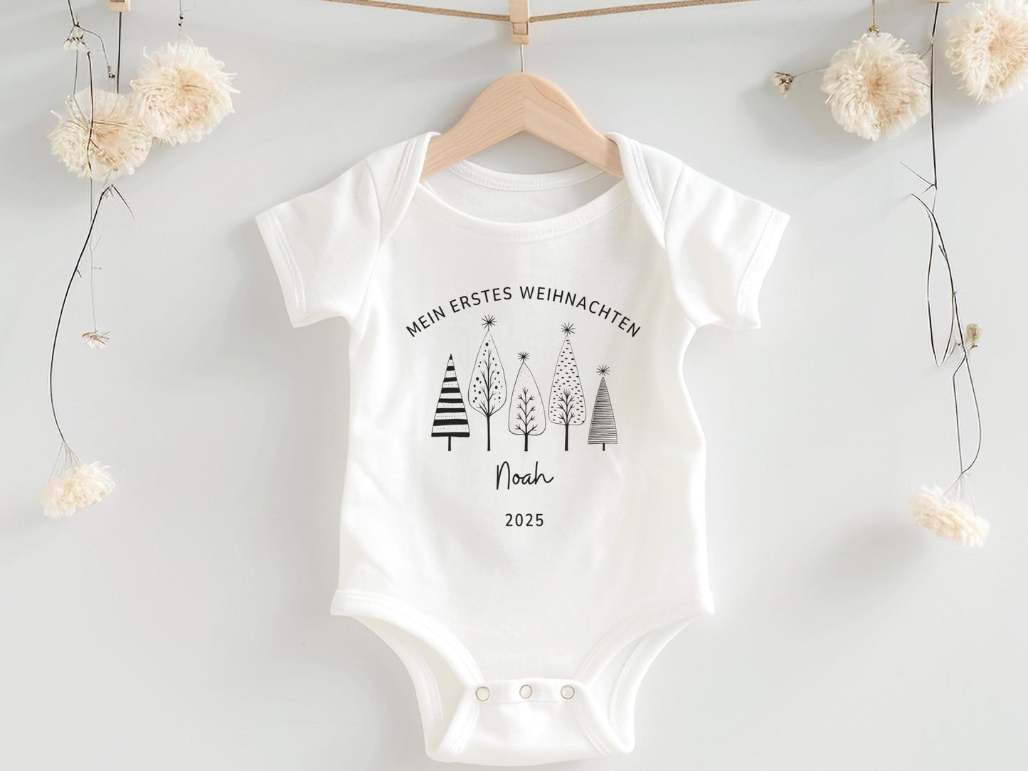Babybody Weihnachten Personalisiert aus Bio Baumwolle Mein erstes Weihnachten Baby - Weihnachtsgeschenk