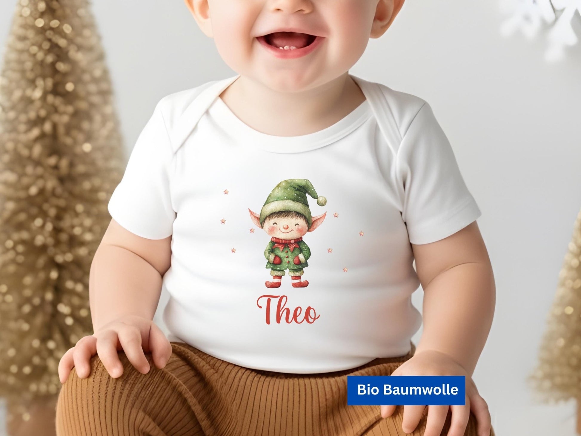 Babybody Weihnachten Personalisiert aus Bio Baumwolle Mein erstes Weihnachten Baby - Weihnachtsgeschenk
