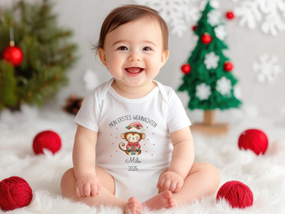 Babybody Weihnachtsgeschenk Personalisiert aus Bio Baumwolle Mein erstes Weihnachten