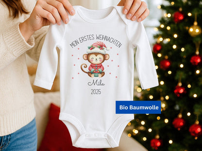Babybody Weihnachtsgeschenk Personalisiert aus Bio Baumwolle Mein erstes Weihnachten