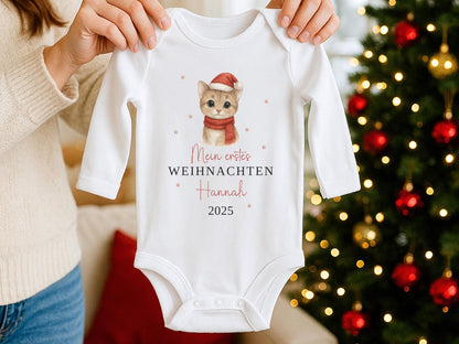Babybody Weihnachten Personalisiert aus Bio Baumwolle Mein erstes Weihnachten Baby - Weihnachtsgeschenk