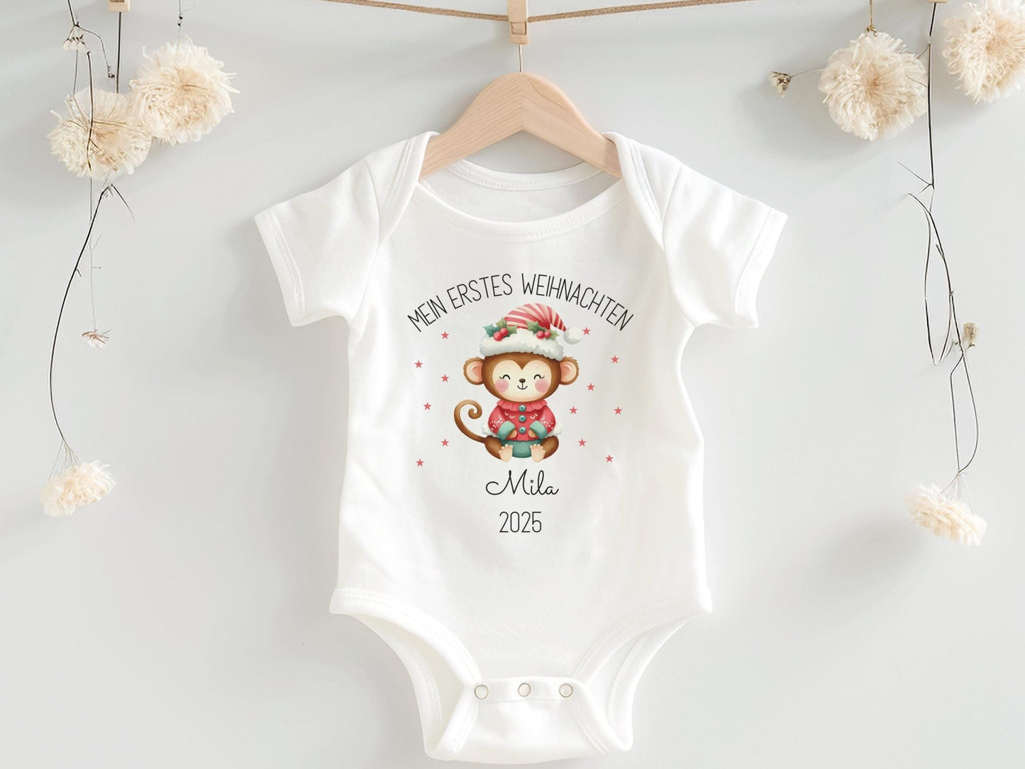 Babybody Weihnachtsgeschenk Personalisiert aus Bio Baumwolle Mein erstes Weihnachten