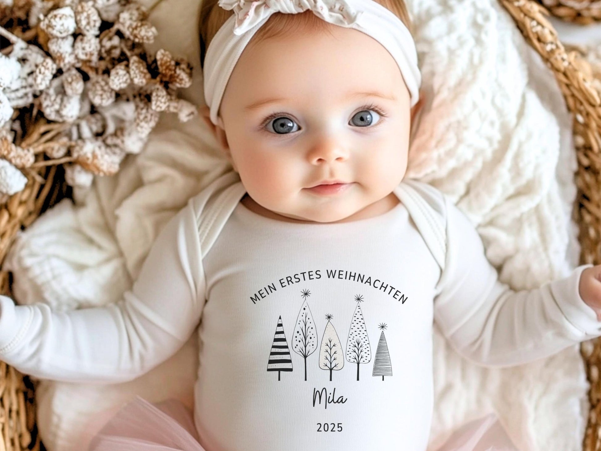 Babybody Weihnachten Personalisiert aus Bio Baumwolle Mein erstes Weihnachten Baby - Weihnachtsgeschenk
