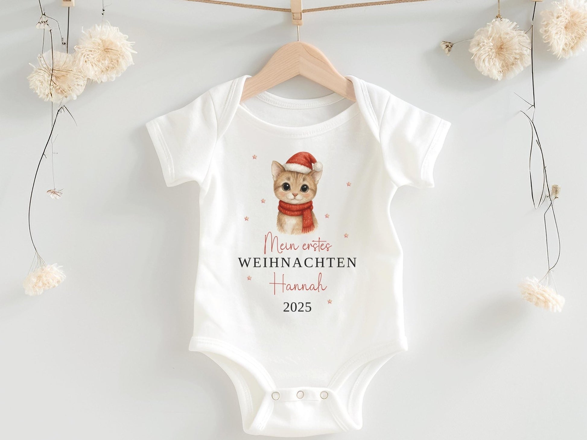 Babybody Weihnachten Personalisiert aus Bio Baumwolle Mein erstes Weihnachten Baby - Weihnachtsgeschenk