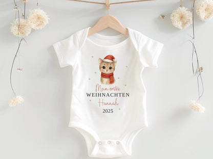 Babybody Weihnachten Personalisiert aus Bio Baumwolle Mein erstes Weihnachten Baby - Weihnachtsgeschenk