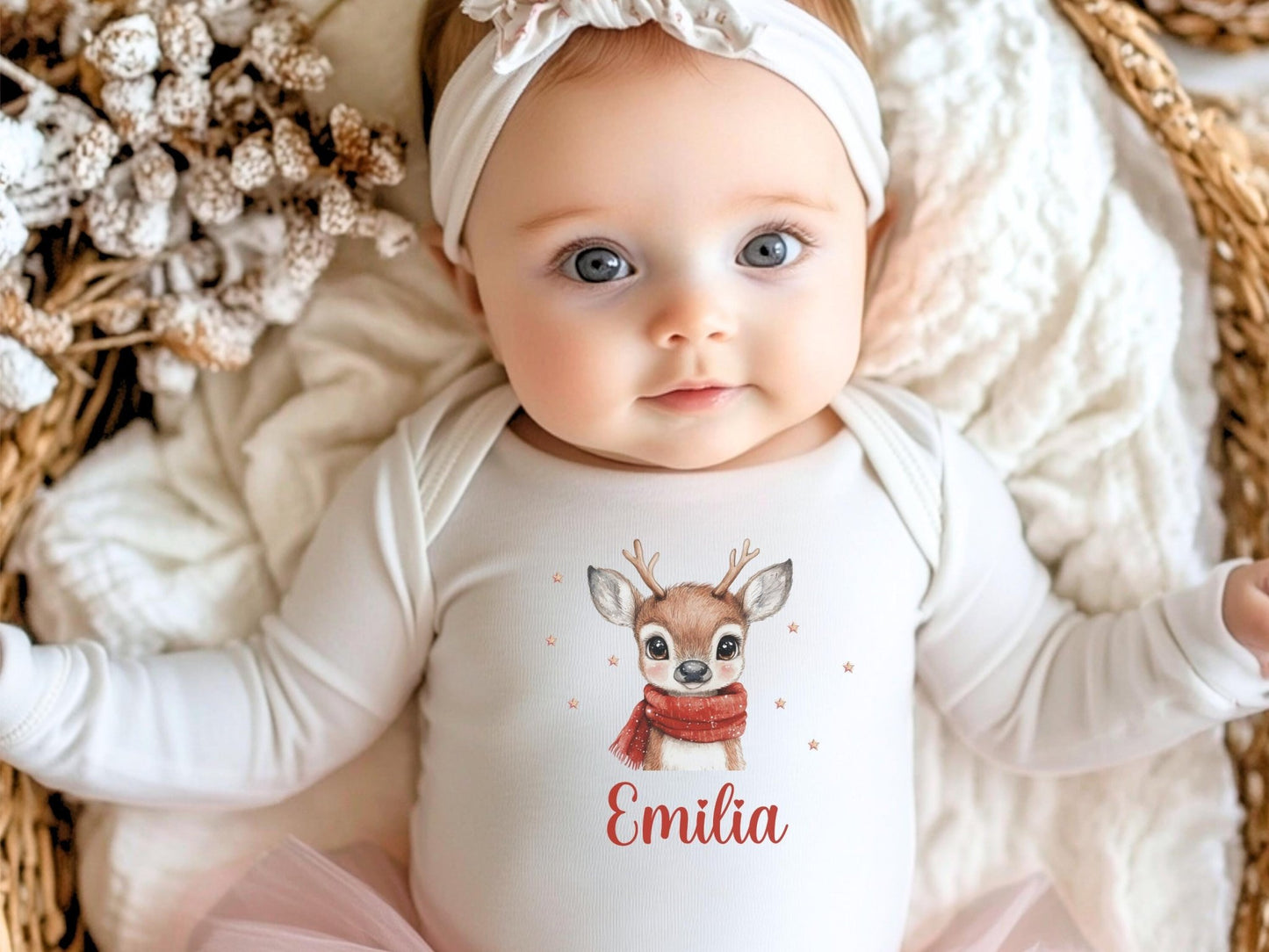 Babybody Weihnachten Personalisiert aus Bio Baumwolle Mein erstes Weihnachten Baby - Weihnachtsgeschenk