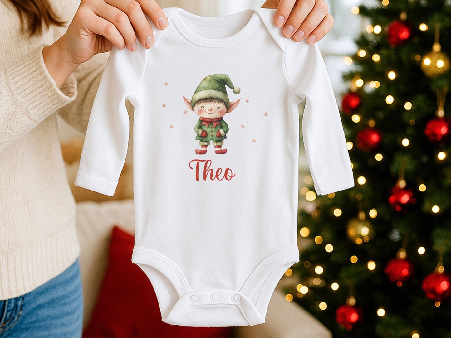 Babybody Weihnachten Personalisiert aus Bio Baumwolle Mein erstes Weihnachten Baby - Weihnachtsgeschenk