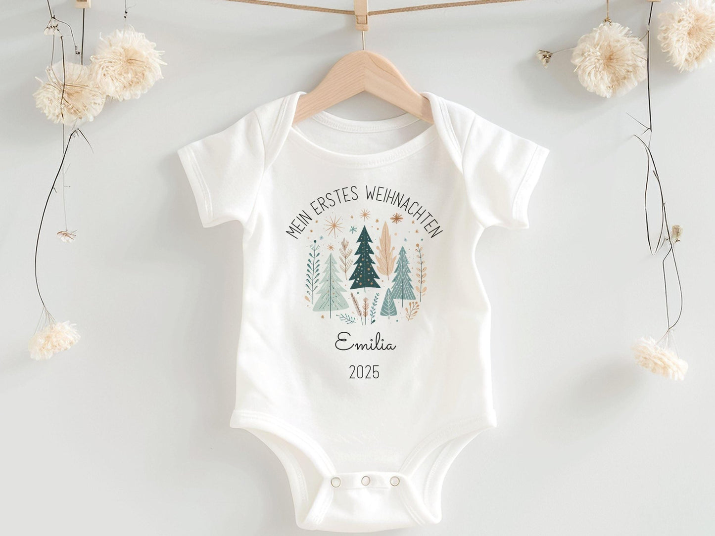 Babybody Weihnachten Personalisiert aus Bio Baumwolle Mein erstes Weihnachten Baby - Weihnachtsgeschenk