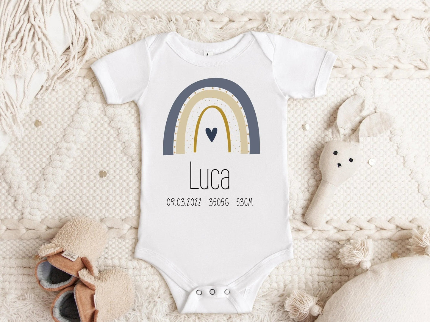 Babygeschenk, Babybody, kurzarm - Body mit Name personalisiert, Baby verkünden, Baby, Geburt, Geburtsgeschenk - Mamas & Minis