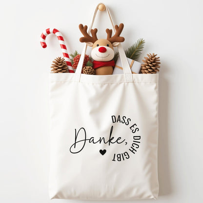 Baumwolltasche Tragetasche Geschenkbeutel Weihnachten, Mitarbeitergeschenke, nachhaltige Geschenkidee für Freunden