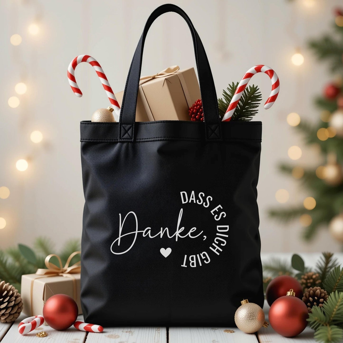 Baumwolltasche Tragetasche Geschenkbeutel Weihnachten, Mitarbeitergeschenke, nachhaltige Geschenkidee für Freunden