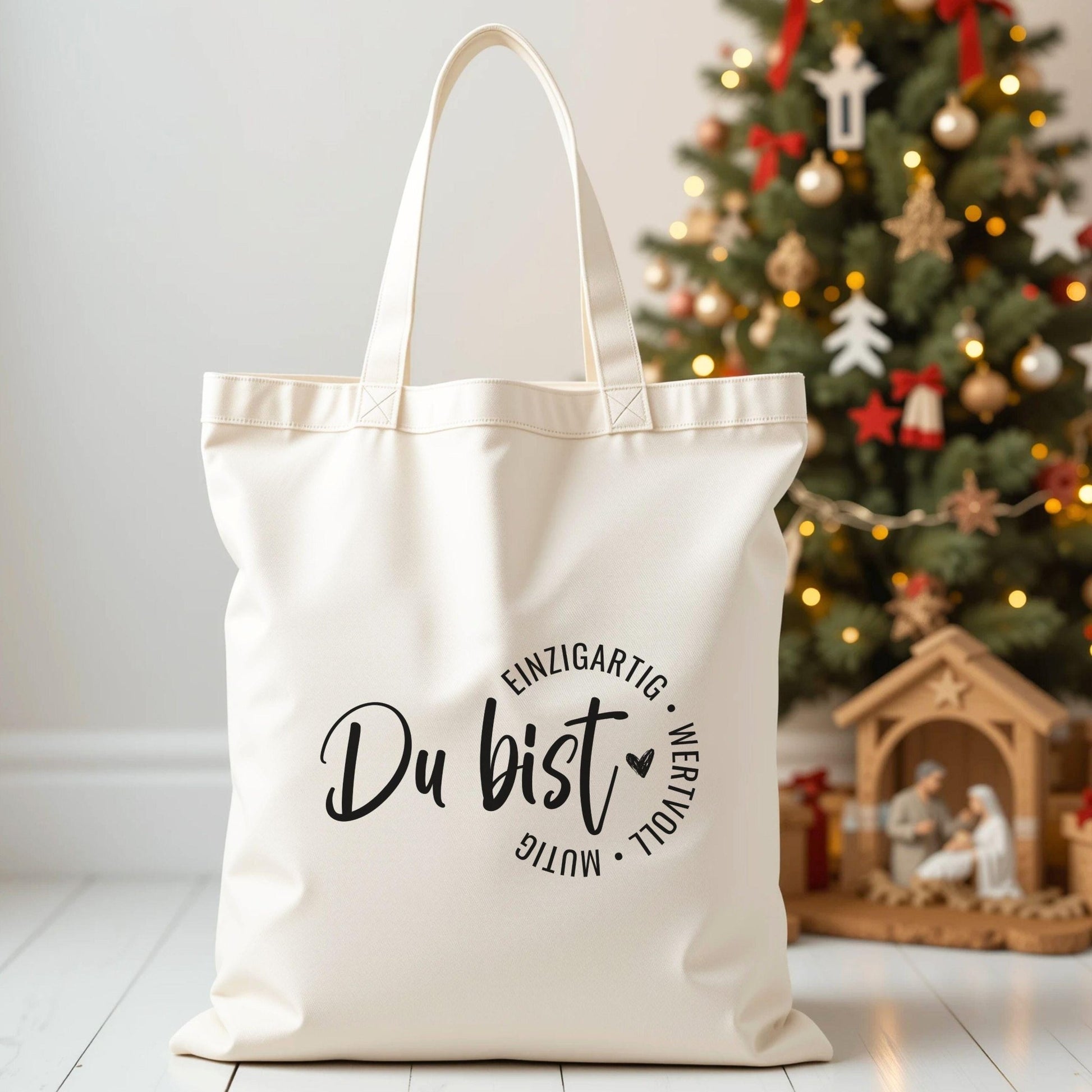 Baumwolltasche Tragetasche Geschenkbeutel Weihnachten, Mitarbeitergeschenke, nachhaltige Geschenkidee für Freunden