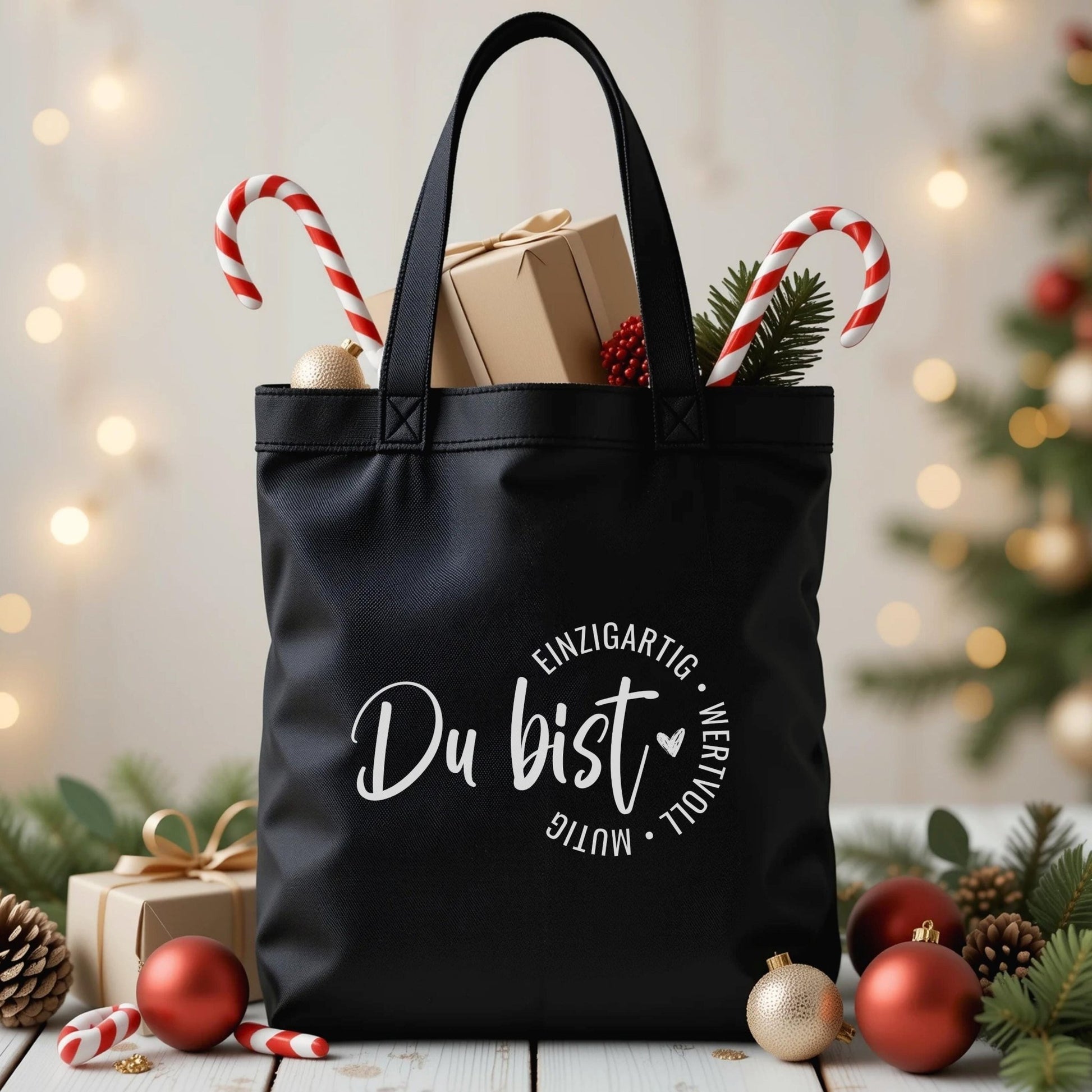 Baumwolltasche Tragetasche Geschenkbeutel Weihnachten, Mitarbeitergeschenke, nachhaltige Geschenkidee für Freunden