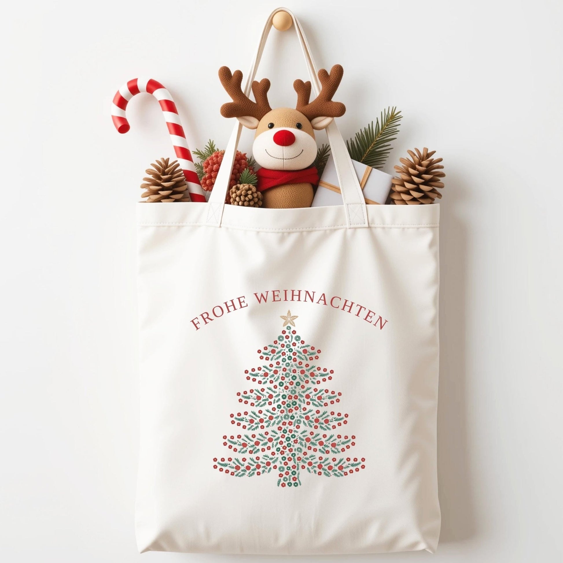 Baumwolltasche Tragetasche Geschenkbeutel Weihnachten, Mitarbeitergeschenke, nachhaltige Geschenkidee für Freunden und Kollegen