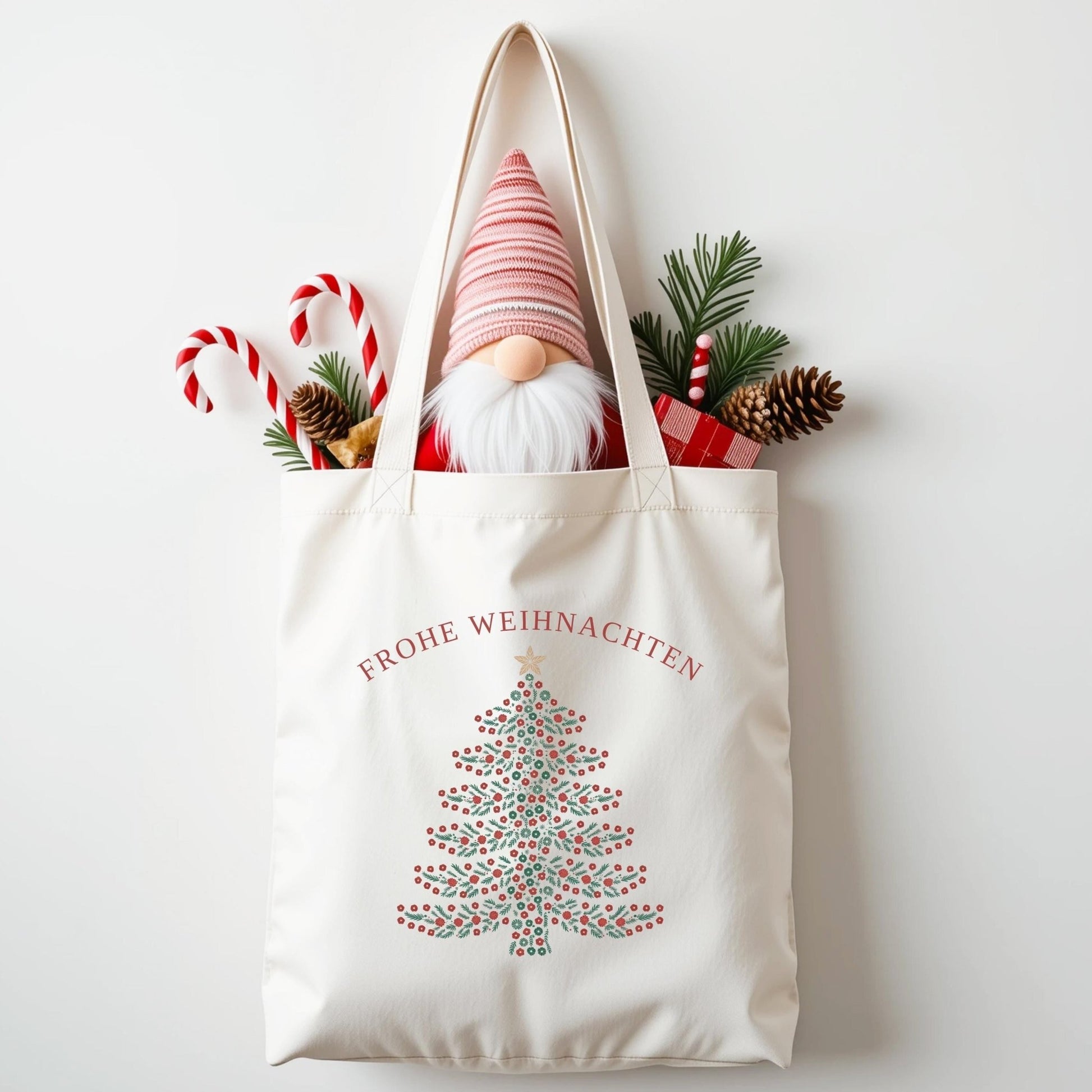 Baumwolltasche Tragetasche Geschenkbeutel Weihnachten, Mitarbeitergeschenke, nachhaltige Geschenkidee für Freunden und Kollegen
