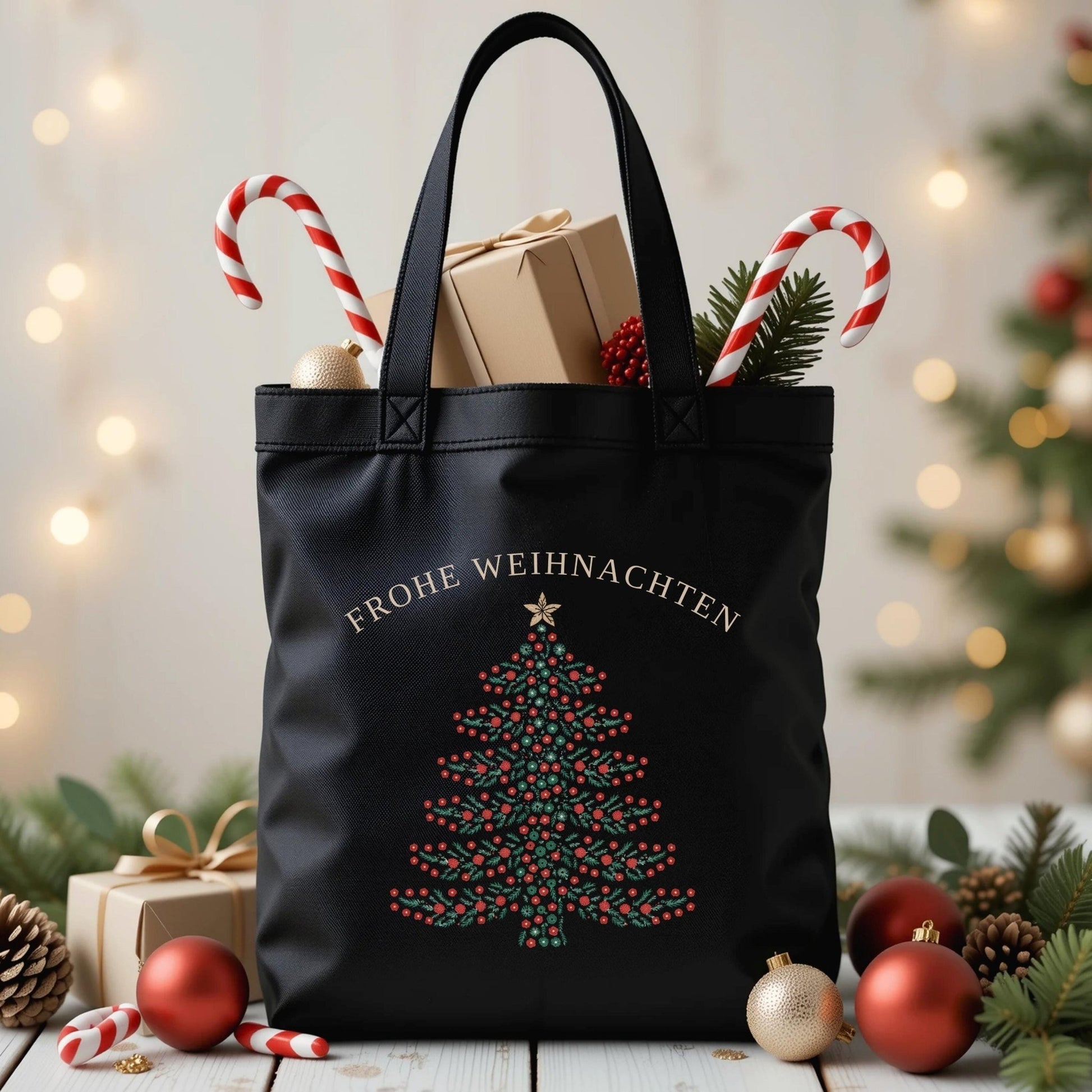 Baumwolltasche Tragetasche Geschenkbeutel Weihnachten, Mitarbeitergeschenke, nachhaltige Geschenkidee für Freunden und Kollegen