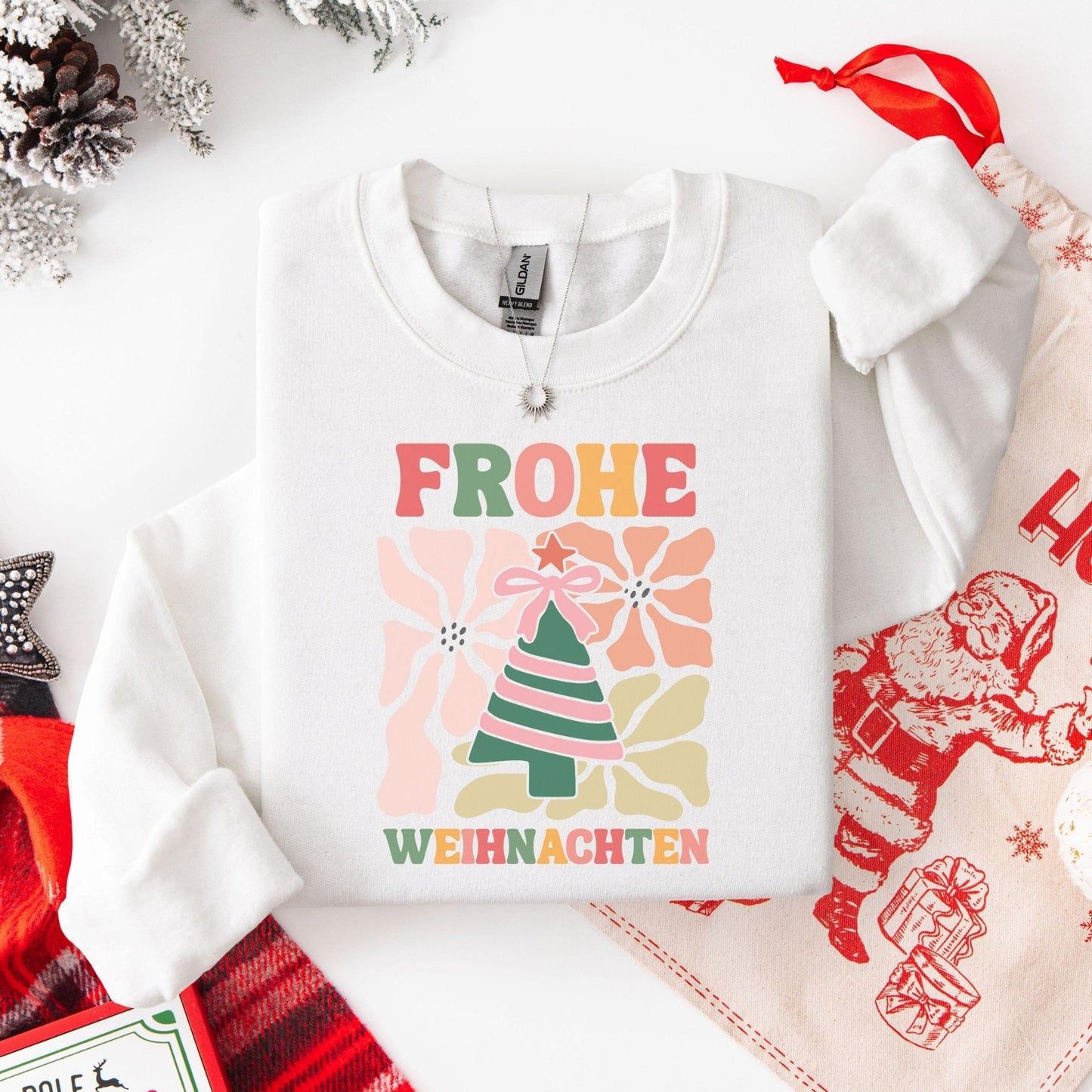 Bunter Pullover als Weihnachtsgeschenk