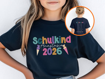 Einschulung Geschenk - Schulkind 2026 T-Shirt mit Namen - Mamas & Minis