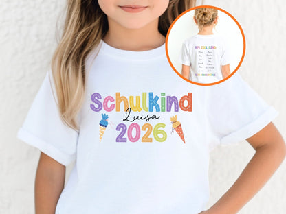 Einschulung Geschenk - Schulkind 2026 T-Shirt mit Namen - Mamas & Minis