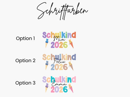 Einschulung Geschenk T-shirt Schulkind 2026 personalisiert