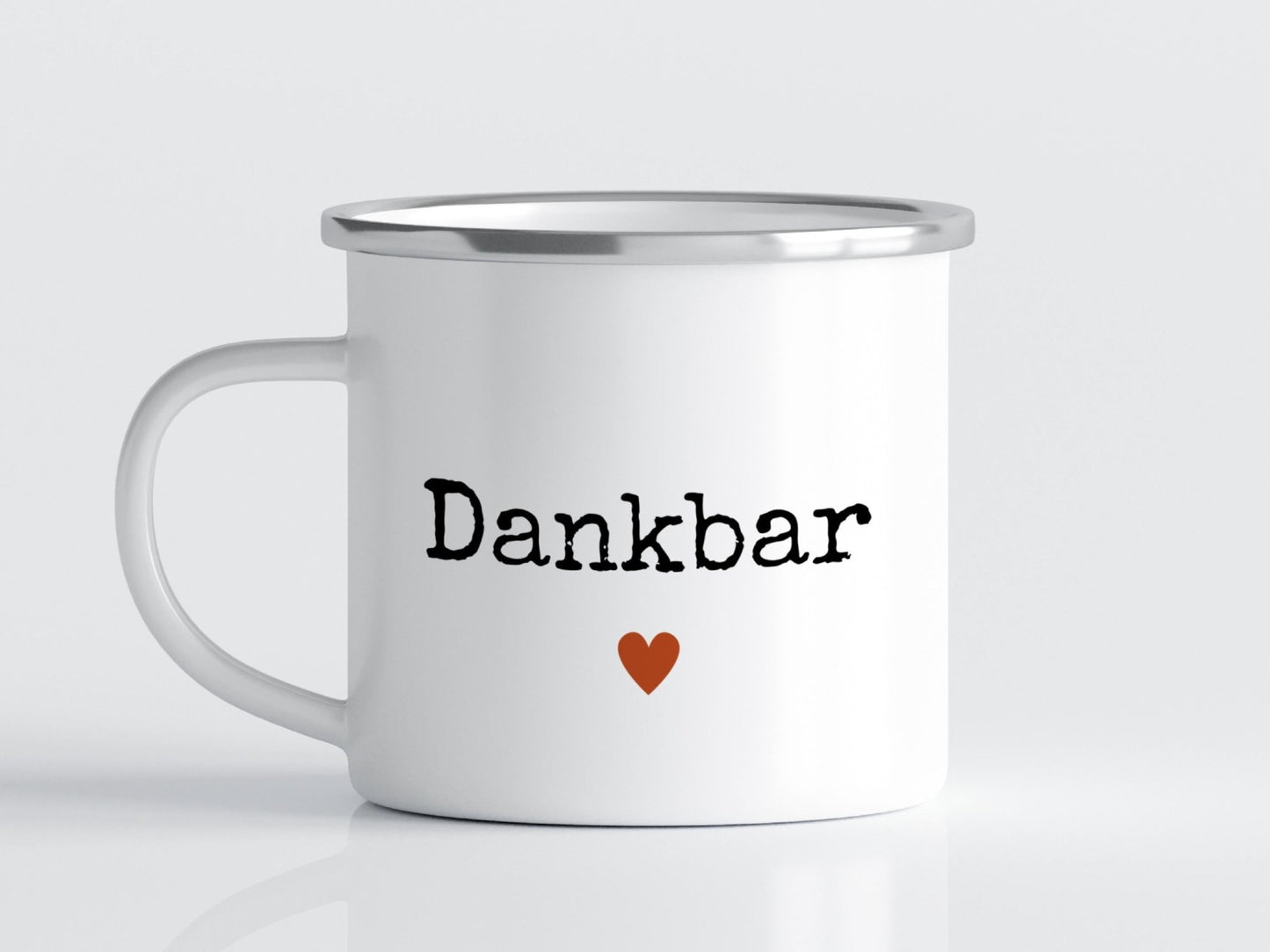 Emaille Dankbar Tasse Statement Becher Geschenk für Freundin, Familie und Sie Camping Becher, Geschenkidee für Dankbarkeit und Erntedankfest