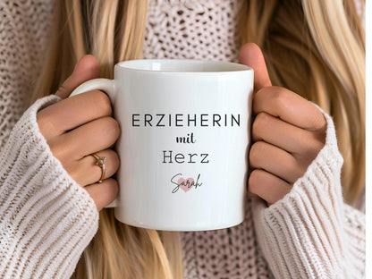 Erzieherin Geschenk Personalisierte Tasse mit Name Keramiktasse Personalisiert Kita Abschiedsgeschenke Erzieherin Geschenke Abschied Kita - Mamas & Minis