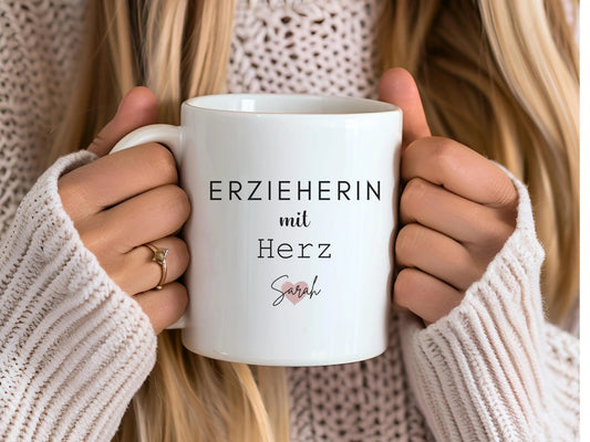Erzieherin Geschenk Personalisierte Tasse mit Name Keramiktasse Personalisiert Kita Abschiedsgeschenke Erzieherin Geschenke Abschied Kita - Mamas & Minis